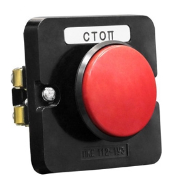Пост управления кнопочный ЭЛЕКТРОТЕХНИК ПКЕ 112-3 У3 черный цилиндр и красный гриб (ET519055) Шкафы управления